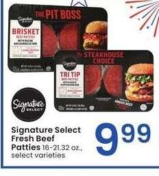 Signature Select Fresh Beef Patties - 16-21.32 oz., select varieties