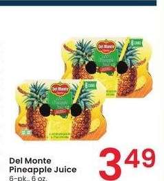 Del Monte Pineapple Juice - 6 - pk., 6 oz.
