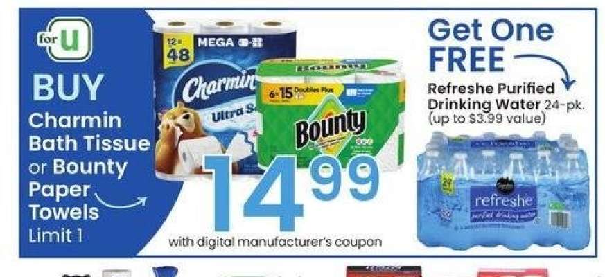 Charmin Bath Tissue or Bounty Paper Towels