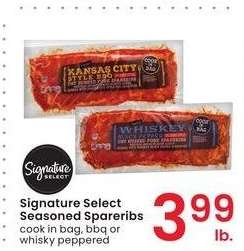 Signature Select Seasoned Spareribs - cook in bag, bbq or whisky peppered