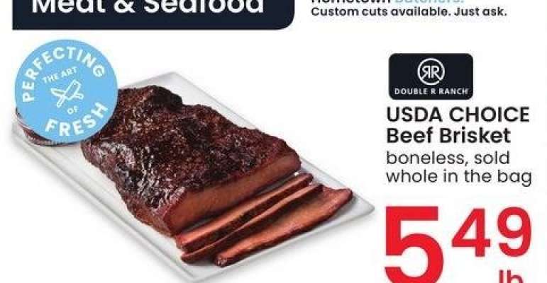 USDA Choice Beef Brisket - Boneless, sold whole in the bag
