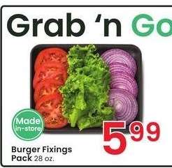 Grab'n Go Burger Fixings Pack - 28 oz.