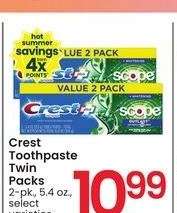 Crest Toothpaste Twin Packs - 2 - pk., 5.4 oz., select varieties