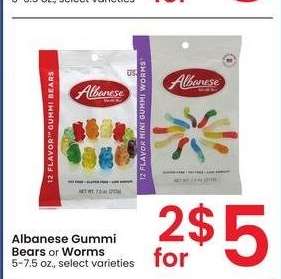 Albanese Gummi Bears Or Worms - 5-7.5 oz., select varieties