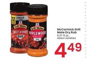McCormick Grill Mate Dry Rub - 5.37-6 oz., select varieties