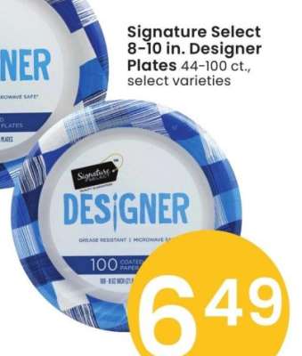 Signature Select 8-10 in. Designer Plates - 44-100 ct., select varieties
