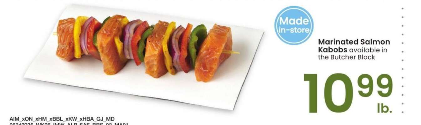 Marinated Salmon Kabobs - available in the Butcher Block