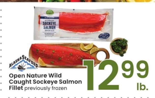 Open Nature Wild Caught Sockeye Salmon Fillet - previously frozen