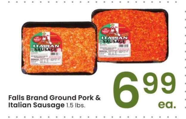 Falls Brand Ground Pork & Italian Sausage - 1.5 lbs.