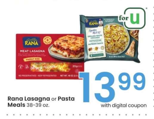 Rana Lasagna or Pasta Meals - 38-39 oz.