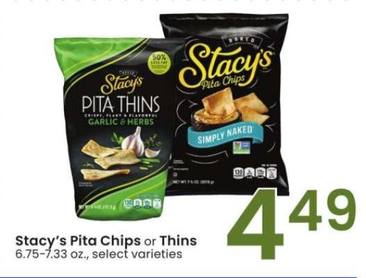 Stacy's Pita Chips or Thins - 6.75-7.33 oz., select varieties