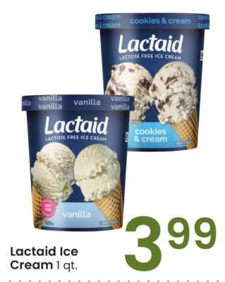 Lactaid Ice Cream - 1 qt.