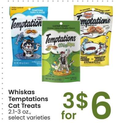 Whiskas Temptations Cat Treats - 2.1-3 oz., select varieties