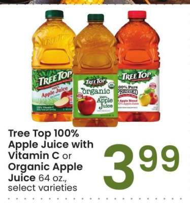 Tree Top 100% Apple Juice with Vitamin C or Organic Apple Juice - 64 oz., select varieties