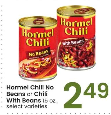 Hormel Chili No Beans or Chili With Beans - 15 oz., select varieties