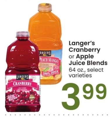 Langer's Cranberry or Apple Juice Blends - 64 oz., select varieties