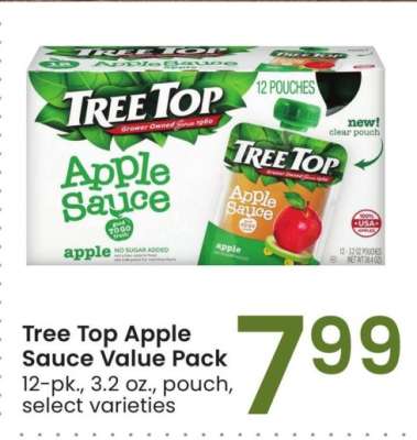 Tree Top Apple Sauce Value Pack - 12 - pk., 3.2 oz., pouch, select varieties
