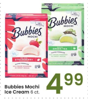 Bubbies Mochi Ice Cream - 6 ct.