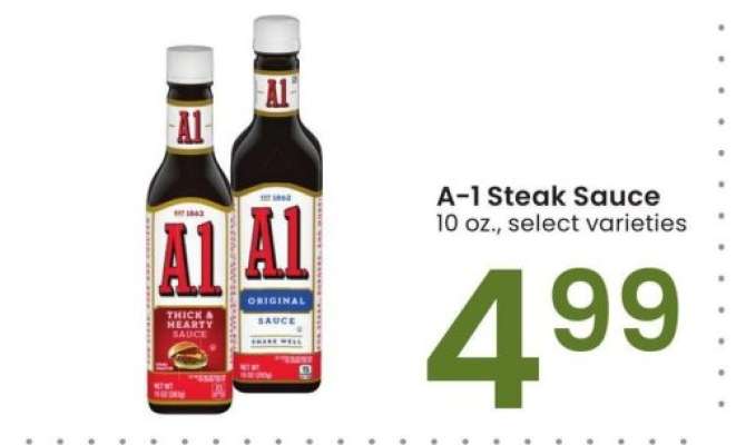 A. 1. Steak Sauce - 10 oz., select varieties