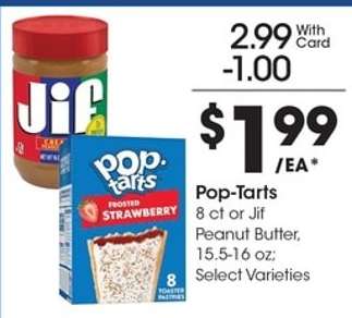 Pop-Tarts or Jif Peanut Butter