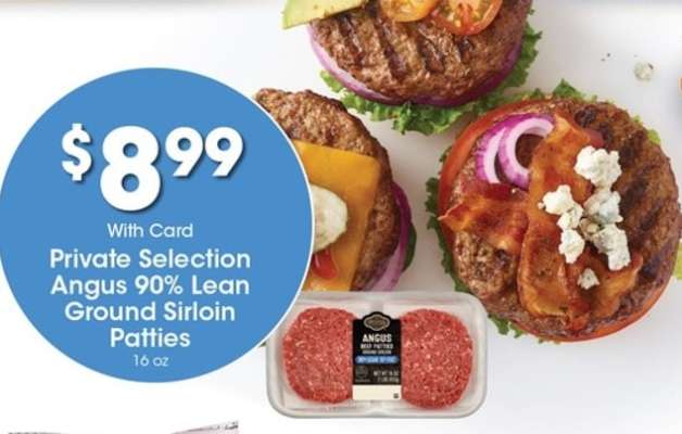 Private Selection Angus 90% Lean Ground Sirloin Patties