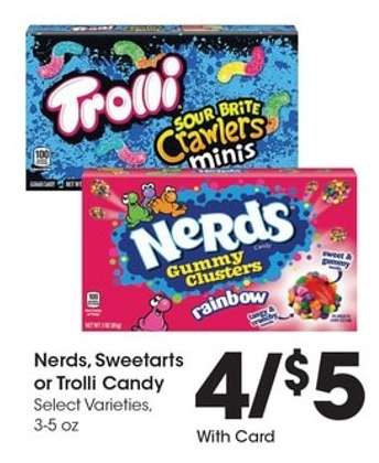 Nerds, Sweetarts or Trolli Candy