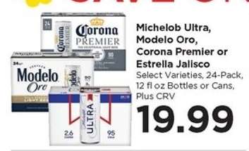 Michelob Ultra, Modelo Oro, Corona Premier or Estrella Jalisco