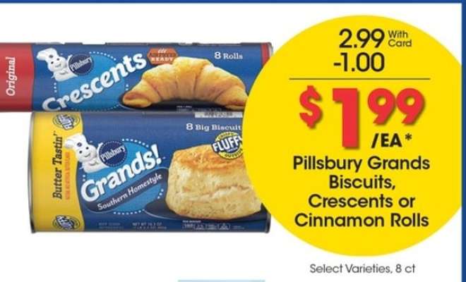 Pillsbury Grands Biscuits, Crescents or Cinnamon Rolls