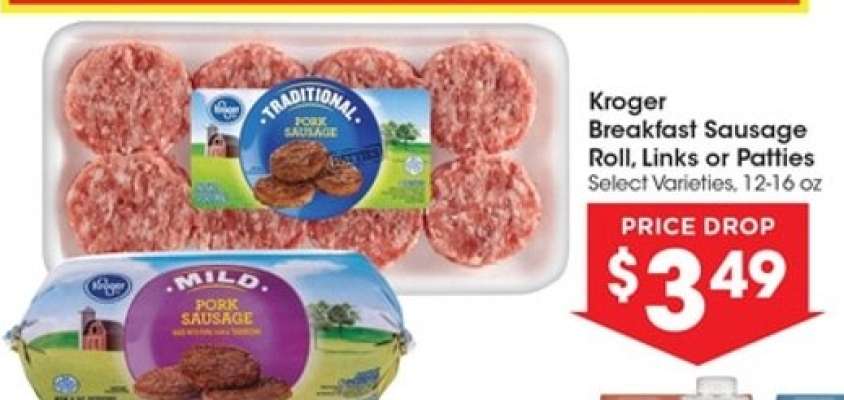 Kroger Breakfast Sausage Roll, Links or Patties