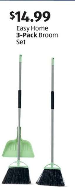 Easy Home 3-Pack Broom Set