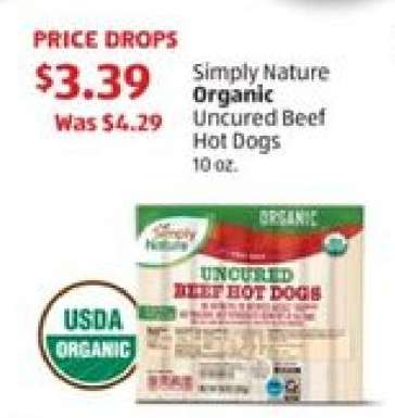 Simply Nature Organic Uncured Beef Hot Dogs