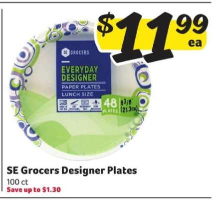 SE Grocers Designer Plates