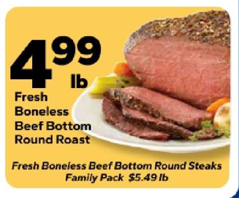 Fresh Boneless Beef Bottom Round Roast