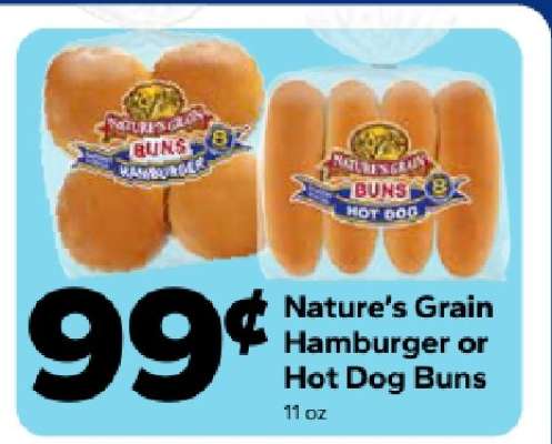 Nature's Grain Hamburger or Hot Dog Buns