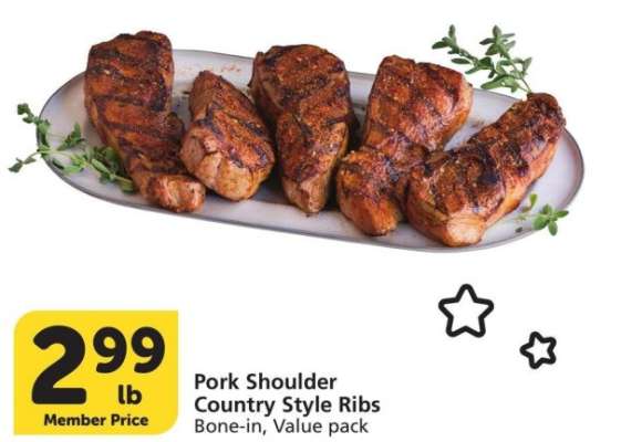 Pork Shoulder Country Style Ribs - Bone - in, Value pack