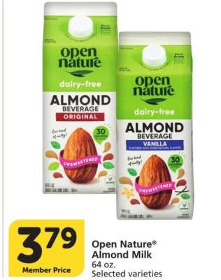 Open Nature® Almond Milk - 64 oz. Selected varieties