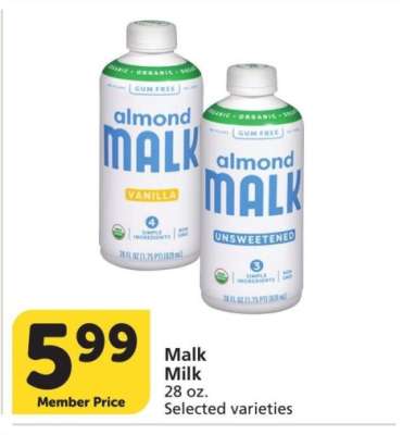Malk Milk - 28 oz. Selected varieties
