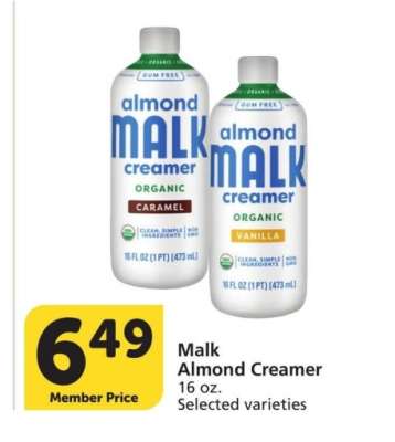 Malk Almond Creamer - 16 oz. Selected varieties