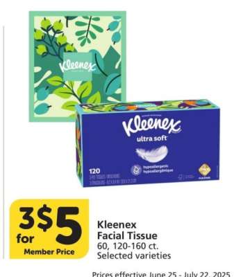 Kleenex Facial Tissue - 60, 120-160 ct. Selected varieties