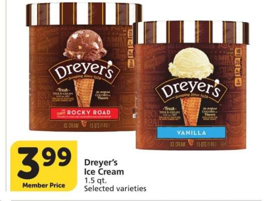 Dreyer's Ice Cream - 1.5 qt. Selected varieties