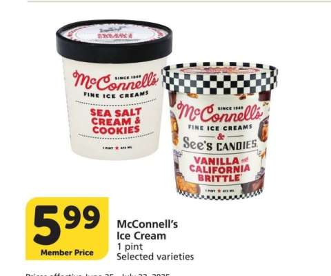 McConnell's Ice Cream - 1 pint Selected varieties