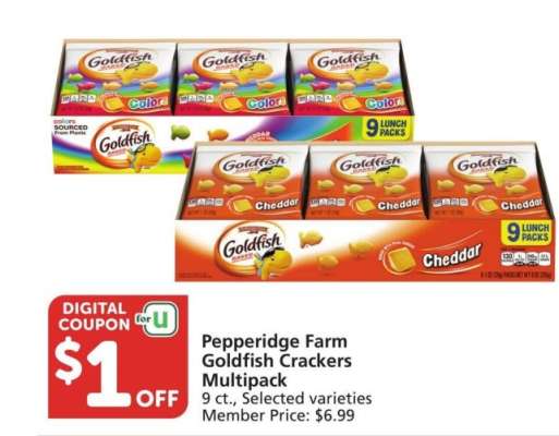 Pepperidge Farm Goldfish Crackers Multipack - 9 ct., Selected varieties Member Price: $6.99