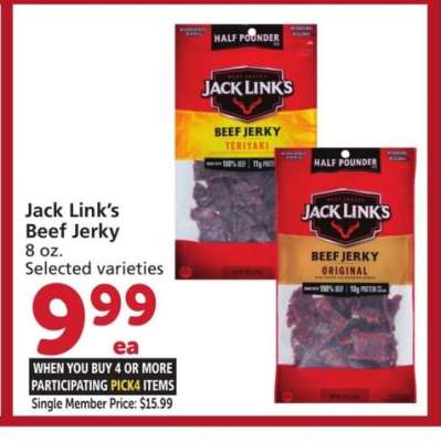 Jack Link's Beef Jerky - 8 oz. Selected varieties
Single Member Price: $15.99Pick 4 or more to save
Selected varieties. Mix or match on four or more participating items in a single transaction with Membership.