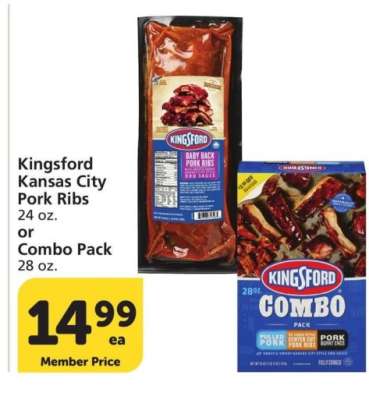 Kingsford Kansas City Pork Ribs 24 oz. or Combo Pack 28 oz