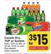 Canada Dry, 7UP or Sunkist