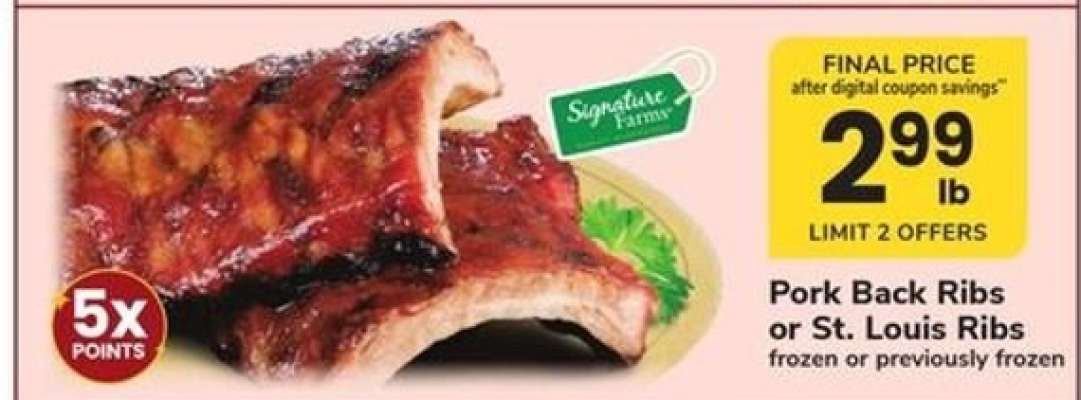 Signature Farms Pork Back Ribs or St. Louis Ribs