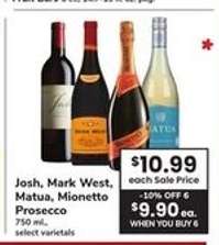 Josh, Mark West, Matua, Mionetto Prosecco
