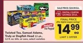 Twisted Tea, Samuel Adams, Truly or Dogfish Head 12-pk