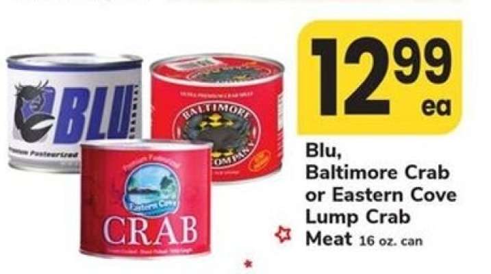 Blu, Baltimore Crab or Eastern Cove Lump Crab Meat