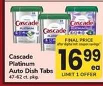 Cascade Platinum Auto Dish Tabs